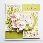 Kartka URODZINOWA z jasnoróżowymi kwiatami - Kartka Urodzinowa z różowymi kwiatami