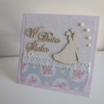 Kartka na ślub z koronką Para Młoda - Kartka na ślub z koronką Para Młoda