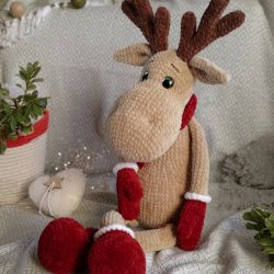 Duży jeleń pluszowy, Renifer maskotka, Przytulanka dla dziecka