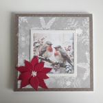 Kartka świąteczna Boże Narodzenie zimowe ptaszki - Kartka bożonarodzeniowa handmade ptaszki zimowe