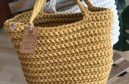 Torebka damska,na ramię,zapinany koszyk z sznurka.