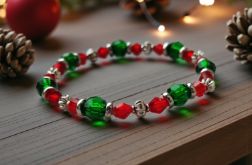 Świąteczna zielono-czerwona bransoletka