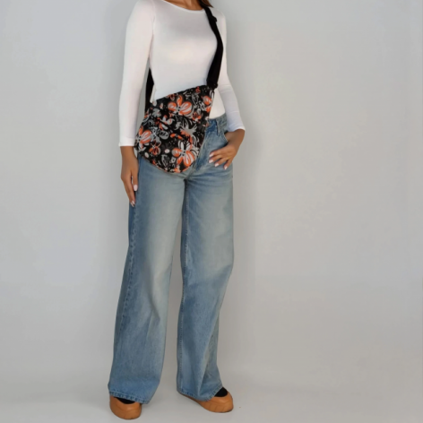 Torebka na ramię ,nerka damska w kwiaty