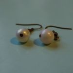 Kolczyki handmade perłowe - Na leżąco