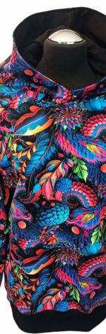 Bluza damska z kapturem, 3XL kolorowe liście