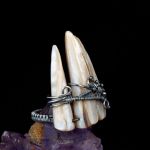 Srebrny pierścionek z masą perłową beż - masa perłowa srebrny pierścionek