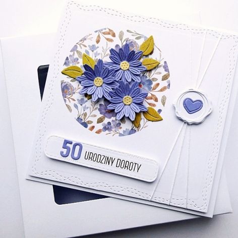 Oryginalna kartka na urodziny z kwiatami 