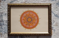 obrazek w ramce mandala ORANGE