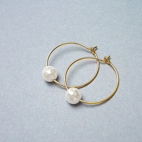 Alloys Collection /one pearl/ white vol.2 - kolczyki