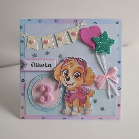 Personalizowana kartka na urodziny Paw Patrol Skye