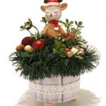 Stroik dekoracja Boże Narodzenie Jelonek w czapce - Świąteczny renifer dekoracja