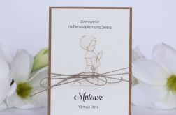 rustykalne zaproszenia komunijne chłopiec