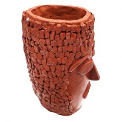 Ręcznie Robiona Doniczka Ceramiczna w Kształcie Głowy – Dekoracja 