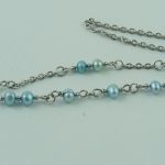 Naszyjnik z perłami błękitny - Zbliżenie