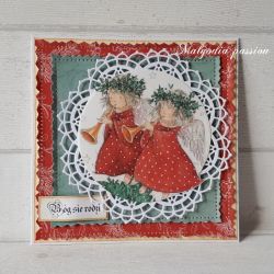 Boże Narodzenie kartka z aniołkami *