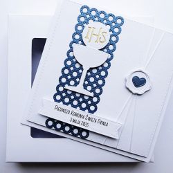 Elegancka kartka komunijna personalizowana 