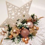 Stroik dekoracja Boże Narodzenie Gwiazda w złocie - Ozdoba świątecznego stołu