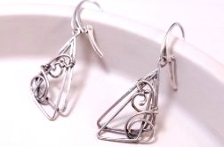 Triangulaire - Srebrne kolczyki minimalistyczne | Artystyczny wire wrapping