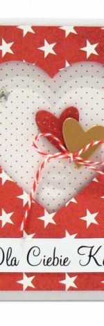 Walentynki Kartka dla kochanej osoby - serca i gwiazdy