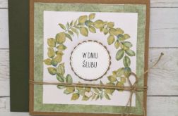 Kartka ślubna z wieńcem 1
