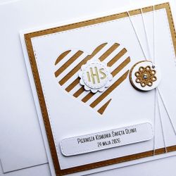 Skromna kartka na Komunię z życzeniami 