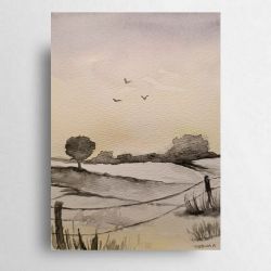 Pejzaż 2-akwarela formatu- A5