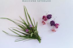 Fioletowe kolczyki z kwiatuszkami