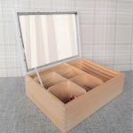 Drewniana szkatułka z lusterkiem-L17 - szkatułka z lusterkiem