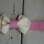 Opaska niemowlęca "Złamana biel & róż" - 