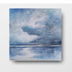 Morze 3-akwarela formatu 15/15 cm 