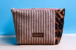 Sztruksowa kosmetyczka MAXI panterka