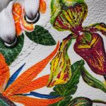 Ręcznie malowane ocieplane trampki ORCHIDEA - prezent dla nastolatki