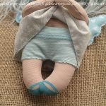 ANIOŁEK lalka - dekoracja tekstylna, OOAK /09 - mam majteczki w paseczki