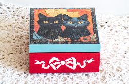 Pudełko drewniane - Aaa kotki dwa