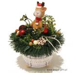 Stroik dekoracja Boże Narodzenie Jelonek w czapce - Mikołaj jelonek na prezent