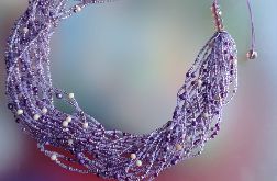 Naszyjnik Fioletowy Z Koralików