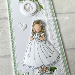 Kartka komunijna z konwaliami