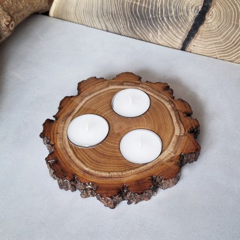 Świecznik Akacja na trzy tealighty