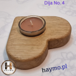 Świecznik drewniany dąb serce olej twardowoskowy Dija No. 4 - 