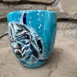 Porcelanowy kubek ręcznie malowany- Delfin - 