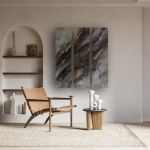 Tryptyk, ręcznie malowany obraz strukturalny, 120x90 cm - 