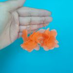 Pomarańczowe kolczyki kwiaty, biżuteria  - Kolor