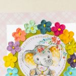 Kartka dla dziewczynki - Z okazji Urodzin - Usłana kolorowymi kwiatkami