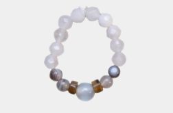 pierścionek kamień naturalny białobrązowy