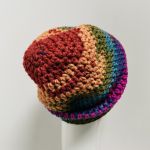 Gruba czapka beanie smerf kolorowa szydełkowa 13 - dziergana czapka