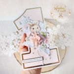 Kartka cyferka na roczek "Bunny Love 1"GOTOWA - 