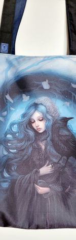 Torba z tk. wodoodpornej: dziewczyna z krukiem