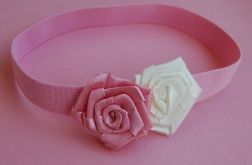 Opaska niemowlęca - Róż ze złamaną bielą
