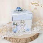 Exploding box komunijny "BlueRoses" GOTOWY - 