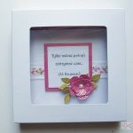 Kartka ŚLUBNA w różu i bieli - Kartka na ślub w pudełku